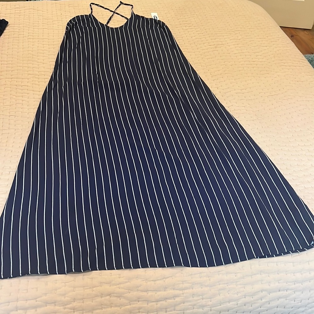 Old navy spaghetti strap sundress- navy & white pinstripe- new with tags
